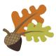 acorn with two large oak leaves clip art