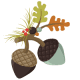 two acorns with two oak leaves free clip art