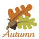 acorn with fall oak leaves free clip art