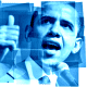 Barack Obama clip art -- thumbs-up blue