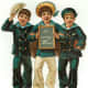 Vintage Christmas images: three young sailor boys