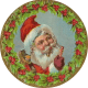 Vintage Christmas images: Santa in a holly wreath