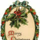 Vintage holly border with "Merry Christmas" message