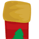Red Christmas tree stocking clip art.