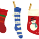 Five Christmas stockings.