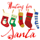 "Waiting for Santa" Christmas stockings clip art.