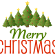 Christmas trees with the words "Merry Christmas."