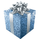Blue Christmas present.