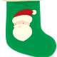 Green Santa Christmas stocking.