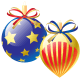 Two Christmas ornaments.
