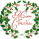"Merry Christmas" holly wreath.