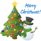 Snowman wishing you a merry Christmas.
