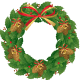 Pine cone holly wreath.