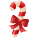 Candy cane with bow.