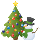 Christmas tree with snowman.