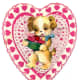 Vintage puppy in pink lace heart Valentine's Day clip art