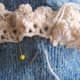 Sew into place firmly, but not too tight. Remember, it has to stretch!
