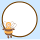 Free baby scrapbook embellishment: blue with buzzing bee