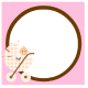 Baby scrapbook embellishment: pink with baby girl in baby carriage