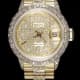 Ladies Full Pave Silver String Dial Rolex Super President