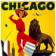 Chicago vintage travel poster