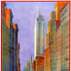 New York street scene vintage travel poster