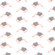 Vintage forget-me-not heart and pink ribbon flower scrapbook paper