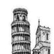 National Landmark Coloring Pages - Historic Tourist Attractions - Leaning Tower of Pisa, Italy