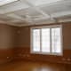 coffered wood ceiling painted white