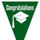 Graduation flag decoration -- green