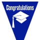 Free graduation flag decoration -- blue