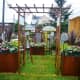 Glass and Wood Trellis and Yard Art at the Edmonds Arts Festival 2011