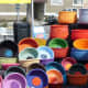 Colorful handmade baskets