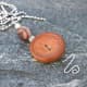 Upcycled Button Pendant in Neutral Brown