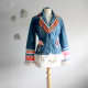 Ladies Bohemian Jacket Fringe Blazer Denim Multicolor Boho Shabby Chic Women's Upcycled Clothing