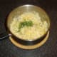 Chives are added to the mashed potato and swede