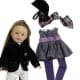 Madame Alexander Girlz 18" Equestrian Doll (off white breeches and classic black jacket with insignia) with additional play outfit in a purple flower design