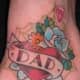 Dad Tattoo With Hearts and Flowers