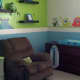 As you can see a little paint &amp; wall decals make this room feel totally custom!