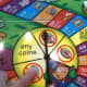 Close up of the spinner on the Money Bags Game.