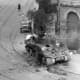 Sherman tank on fight in the streets of Aachen Germany 1945, they were so lightly armored most German anti-tank weapons easily pierced their armor. German hand held anti-tank weapons such as the Panzer-Faust proved deadly to Allied tank crews. 