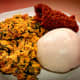 Pounded yam and egusi soup