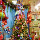 Christmas trees and ornaments for sale at Cornelius Nursery