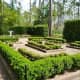 Formal garden with boxwood at Mercer Arboretum