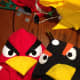 The finished DIY Angry Bird Hoodie Costumes
