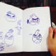 I started with a sketch for the design of my Angry Birds hoodies. At first I thought about making masks, but later decided to add the Angry Bird features directly to the hoodies.