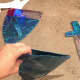 Connect sheath pieces together, leaving a pocket for sword.
