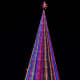 Mile High Tree in Denver, Colo. with striped lighting pattern. 