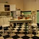 50s Kitchen in Turquoise, black, and white