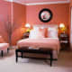 All Coral Wall Theme with Coral Bedding.